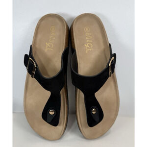 Rouge Helium Sandals Flip Flops Cork Heel Women’s Size 8 (Black)